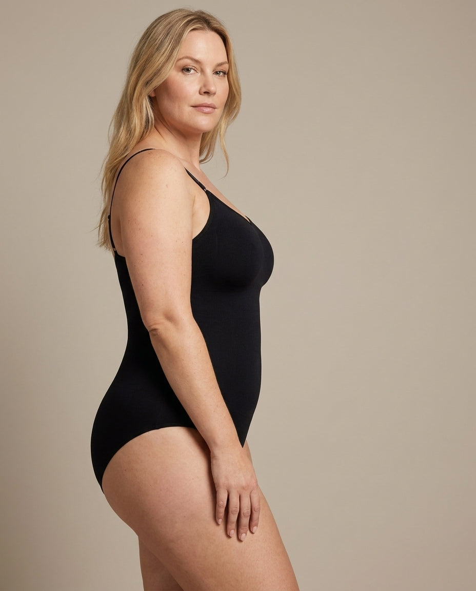 VELORA™ Sculpt Bodysuit in Black, worn by a model