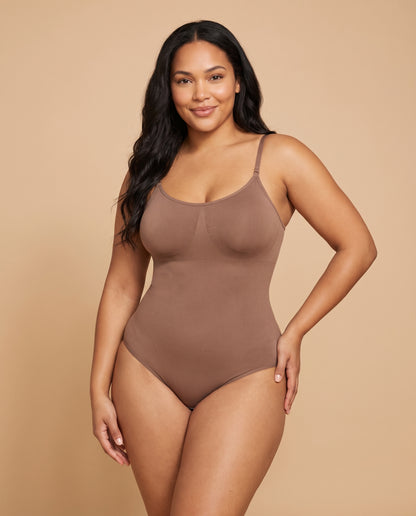VELORA™ Sculpt Bodysuit in Mocha, worn by a model